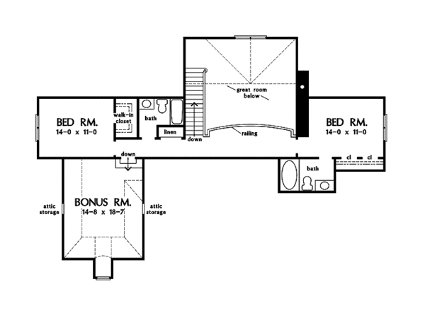 House Plan Design - Craftsman Floor Plan - Upper Floor Plan #929-862