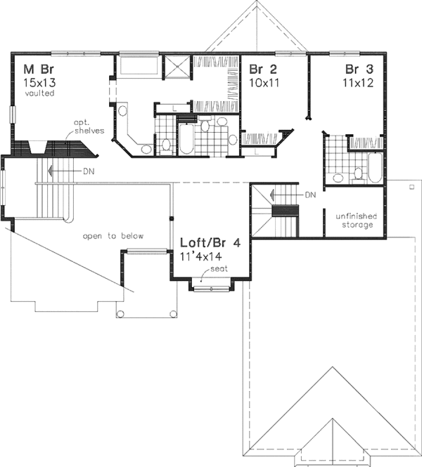 House Plan Design - European Floor Plan - Upper Floor Plan #320-515
