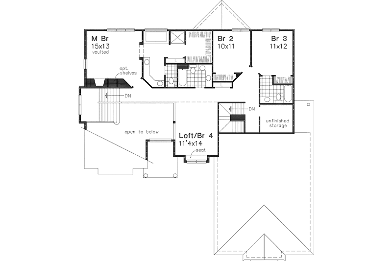 Home Plan - Floor Plan - Upper Floor for European House Plan #320-515 - 4 bed, 4 bath
