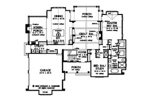 Floor Plan - Main Floor for Craftsman House Plan #929-861 - 4 bed, 4 bath