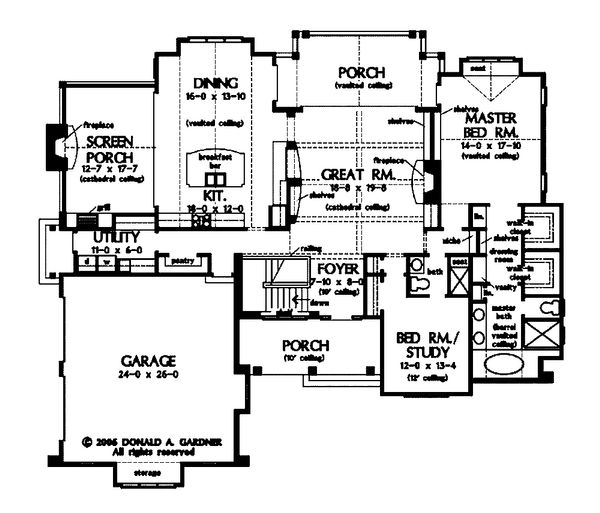 Architectural House Design - Craftsman Floor Plan - Main Floor Plan #929-861
