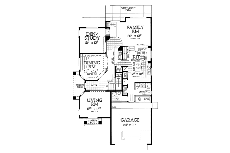 Dream House Plan - Floor Plan - Main Floor for Traditional House Plan #72-958 - 3 bed, 2.5 bath