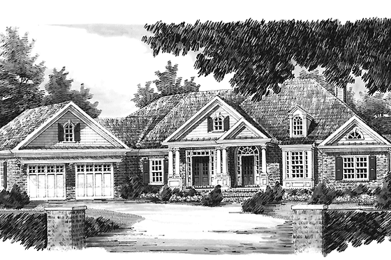 Exterior - Front Elevation 3 for Country House Plan #927-653 - 3 bed, 2.5 bath