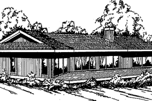 Contemporary Exterior - Front Elevation Plan #60-696