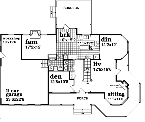House Blueprint - Victorian Floor Plan - Main Floor Plan #47-1027