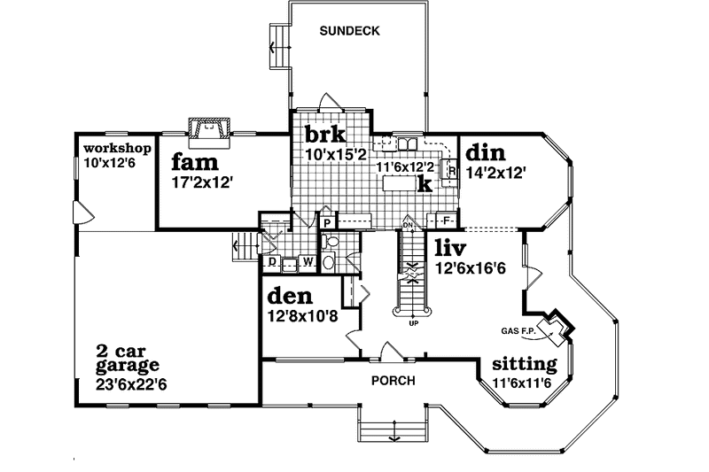 Dream House Plan - Floor Plan - Main Floor for Victorian House Plan #47-1027 - 4 bed, 2.5 bath