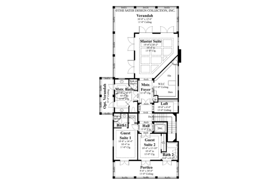 Floor Plan - Upper Floor for Traditional House Plan #930-403 - 3 bed, 3.5 bath