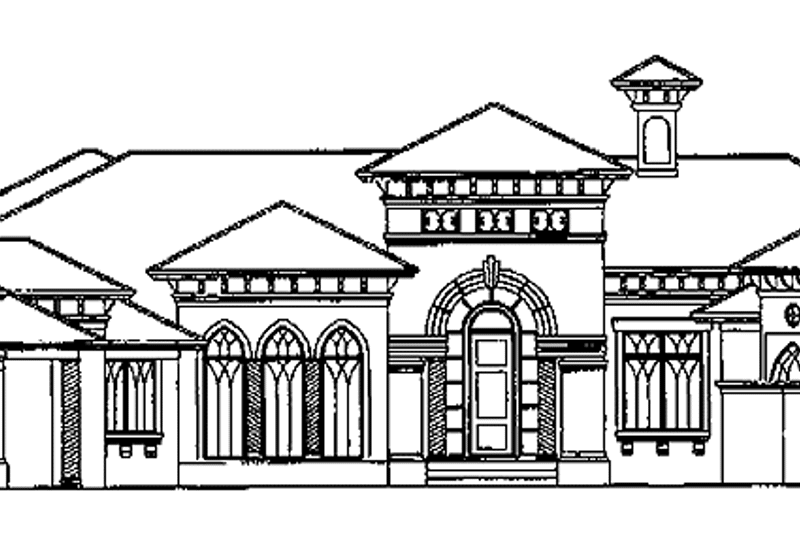 Home Plan - Exterior - Front Elevation 3 for Mediterranean House Plan #930-98 - 4 bed, 4.5 bath