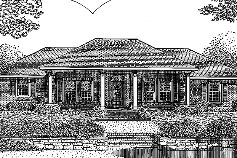 Architectural House Design - Country Exterior - Front Elevation Plan #968-4