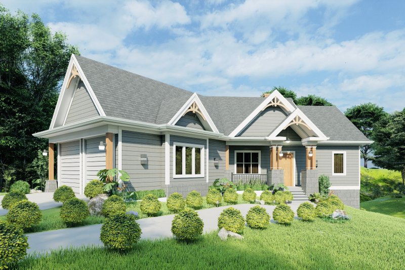 Dream House Plan - Ranch Exterior - Front Elevation Plan #54-420