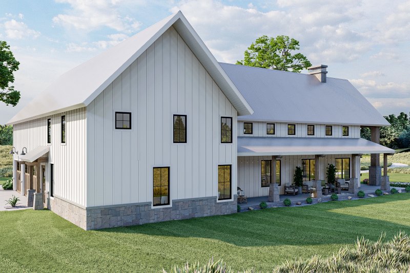 Architectural House Design - Exterior - Other Elevation 3 for Barndominium House Plan #455-250 - 4 bed, 3.5 bath