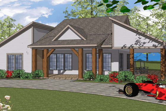 Exterior - Front Elevation for Southern House Plan #8-275 - 3 bed, 2.5 bath
