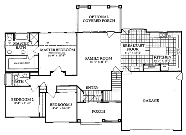 Architectural House Design - Country Floor Plan - Main Floor Plan #942-7