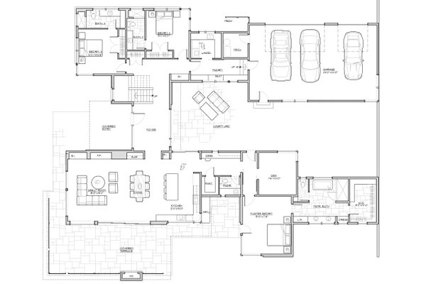 House Blueprint - Contemporary Floor Plan - Main Floor Plan #892-39