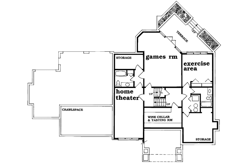 Dream House Plan - Floor Plan - Lower Floor for European House Plan #47-1014 - 4 bed, 4.5 bath