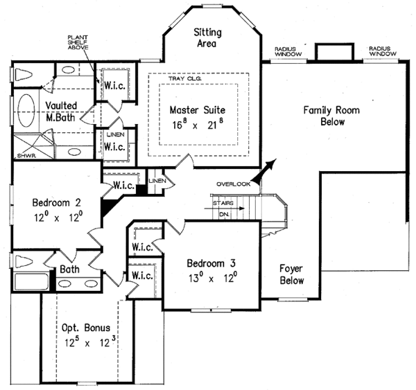 Architectural House Design - Colonial Floor Plan - Upper Floor Plan #927-184