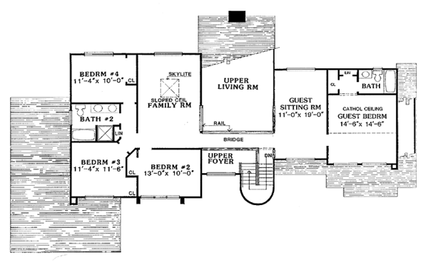 House Plan Design - Contemporary Floor Plan - Upper Floor Plan #314-228