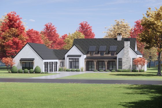Exterior - Front Elevation 3 for Country House Plan #1096-18 - 4 bed, 4.5 bath