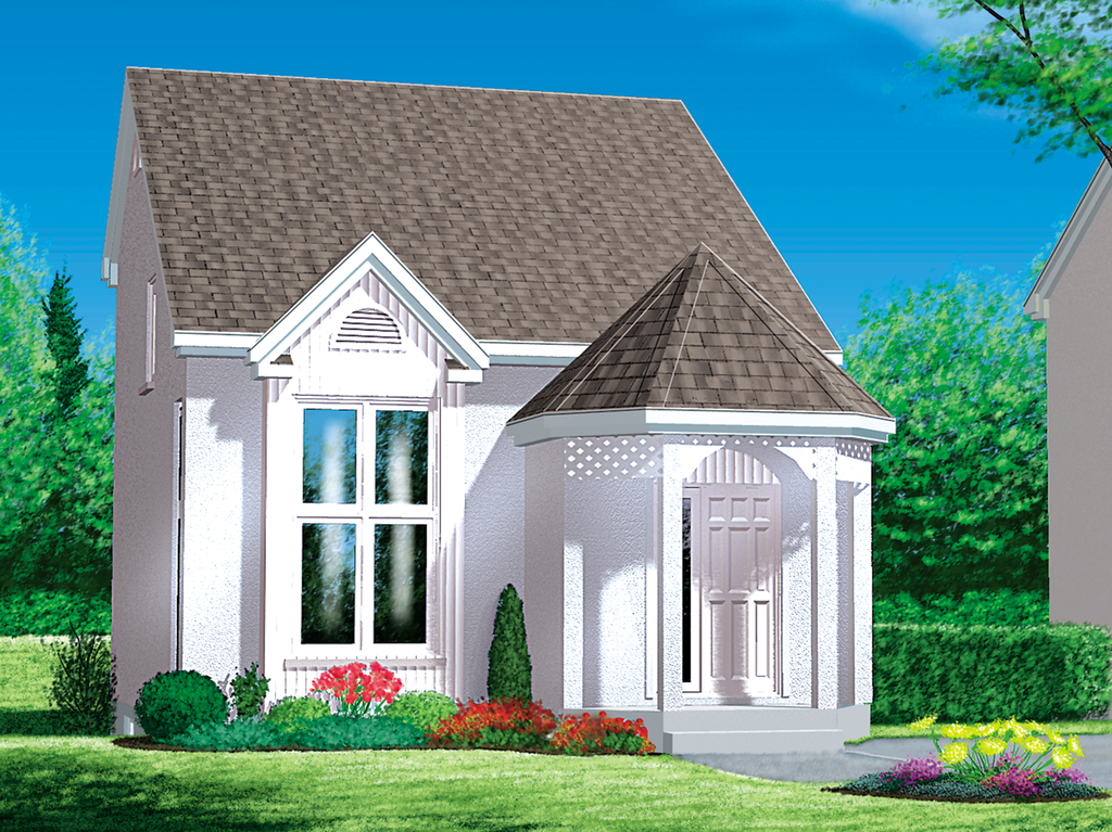 Cottage Style House Plan - 2 Beds 1.5 Baths 1110 Sq/Ft Plan #25-2039
