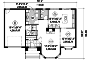 European Style House Plan - 4 Beds 2 Baths 2330 Sq/Ft Plan #25-4418 
