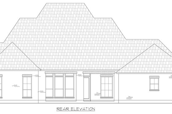 Exterior - Rear Elevation for Southern House Plan #1074-101 - 4 bed, 3 bath