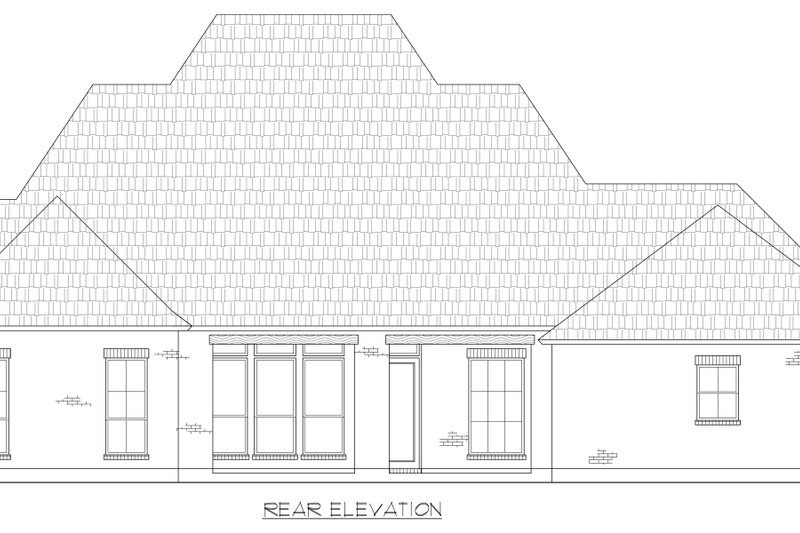 House Blueprint - Exterior - Rear Elevation for Southern House Plan #1074-101 - 4 bed, 3 bath