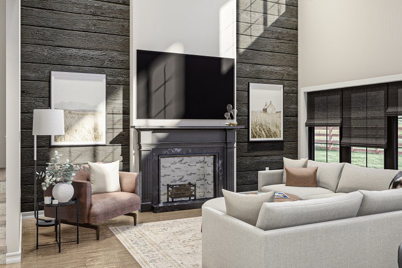 House Blueprint - Interior - Family Room for Barndominium House Plan #455-625 - 3 bed, 2.5 bath