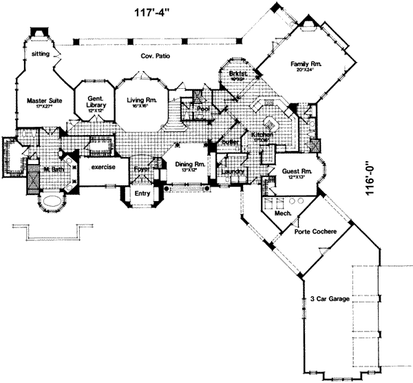 European Floor Plan - Main Floor Plan #135-105