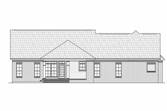 Exterior - Rear Elevation for Southern House Plan #21-218 - 3 bed, 2.5 bath