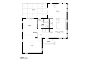 Floor Plan - Main Floor for Modern House Plan #890-10 - 2 bed, 1 bath
