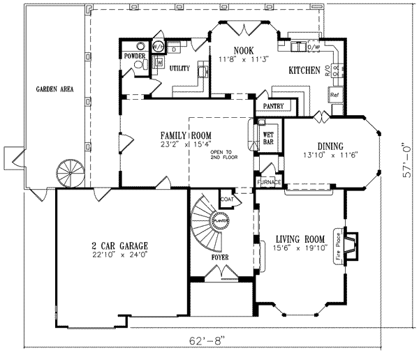 Adobe / Southwestern Floor Plan - Main Floor Plan #1-780