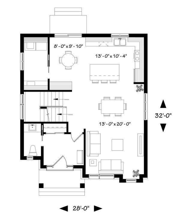 House Plan Design - Contemporary Floor Plan - Main Floor Plan #23-2307