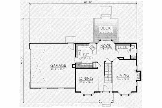 Floor Plan - Main Floor for Colonial House Plan #112-111 - 3 bed, 2.5 bath