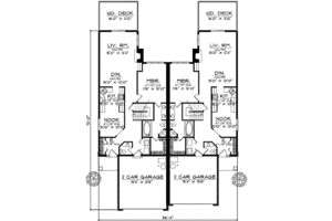 Floor Plan - Main Floor for Traditional House Plan #70-711 - 3 bed, 2.5 bath