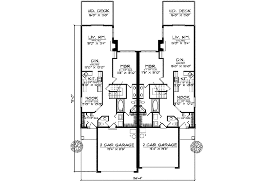 Floor Plan - Main Floor for Traditional House Plan #70-711 - 3 bed, 2.5 bath