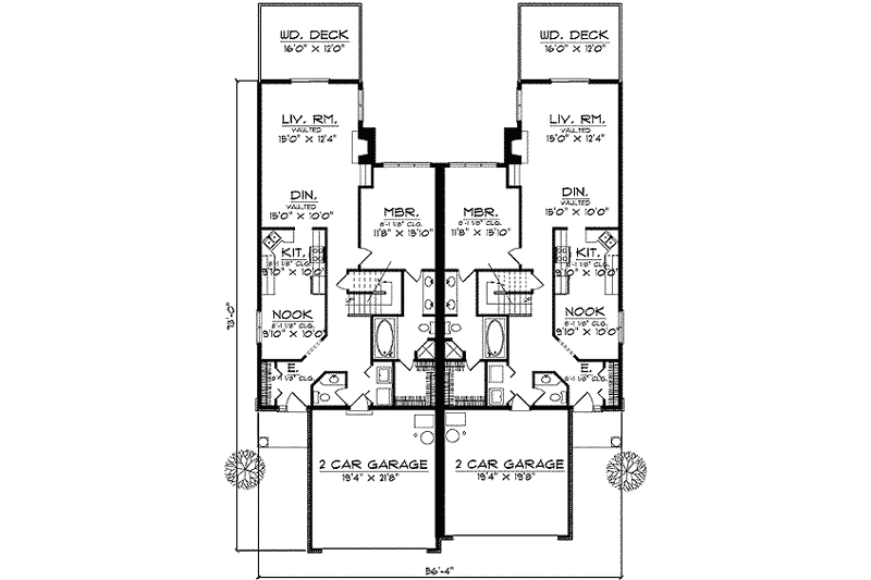 Home Plan - Floor Plan - Main Floor for Traditional House Plan #70-711 - 3 bed, 2.5 bath