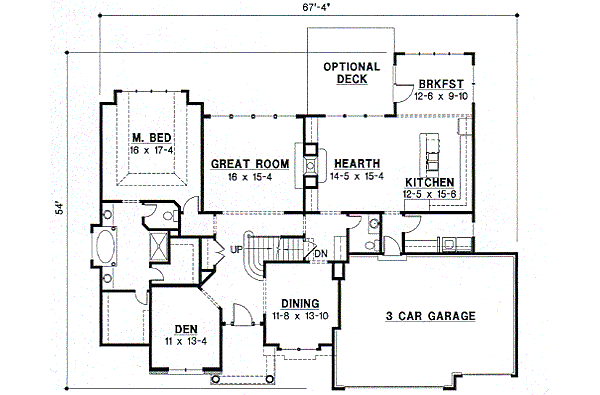 Traditional Floor Plan - Main Floor Plan #67-425