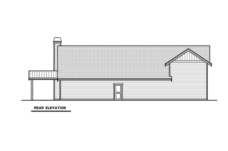 Home Plan - Exterior - Rear Elevation for Classical House Plan #1070-192 - 1 bed, 1.5 bath