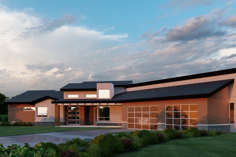 House Plan Design - Exterior - Front Elevation 4 for Contemporary House Plan #112-225 - 5 bed, 4 bath