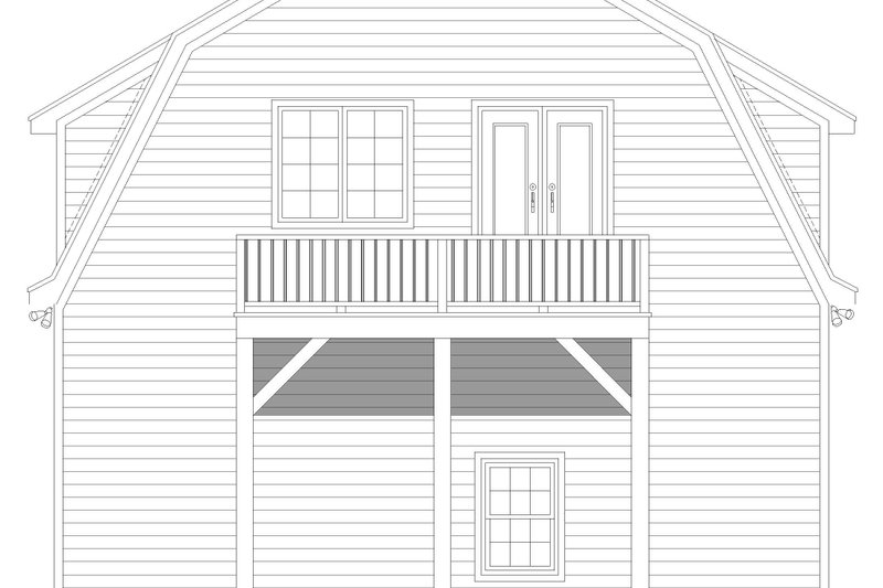 Architectural House Design - Exterior - Rear Elevation for Country House Plan #932-1391 - 2 bed, 1 bath