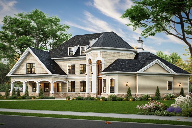 House Plan Design - Exterior - Front Elevation 3 for European House Plan #119-152 - 4 bed, 2.5 bath