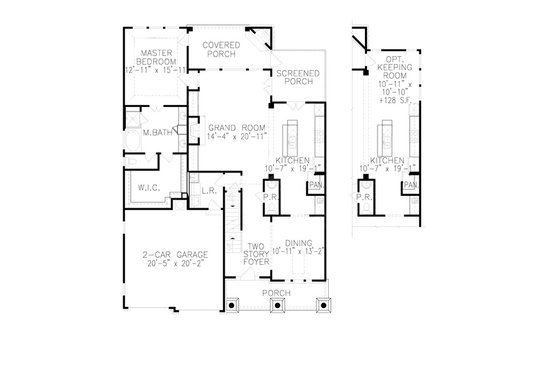 Floor Plan - Main Floor for Traditional House Plan #54-490 - 3 bed, 3.5 bath
