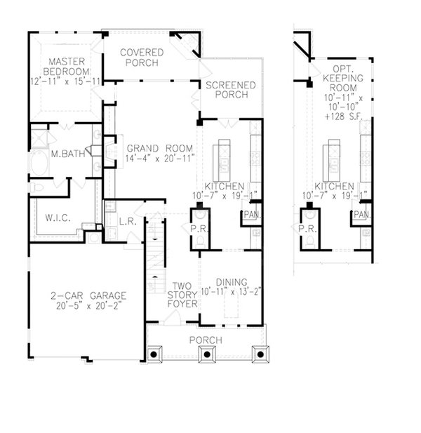 House Blueprint - Traditional Floor Plan - Main Floor Plan #54-490