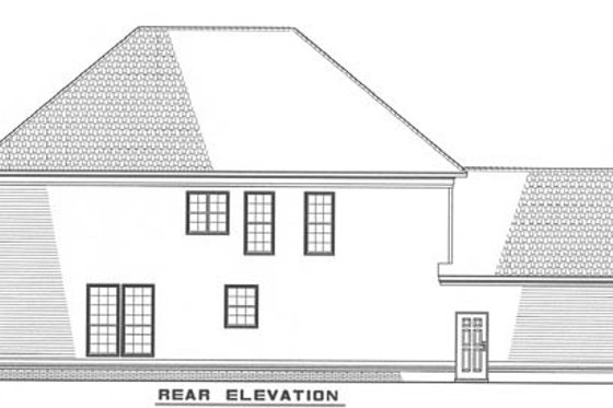 Exterior - Rear Elevation for Classical House Plan #17-2700 - 3 bed, 2.5 bath