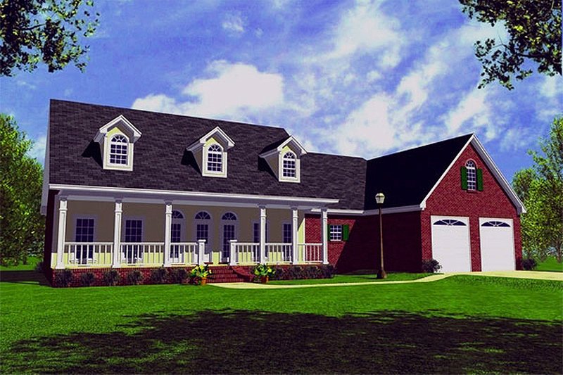 Dream House Plan - Farmhouse Exterior - Front Elevation Plan #21-155