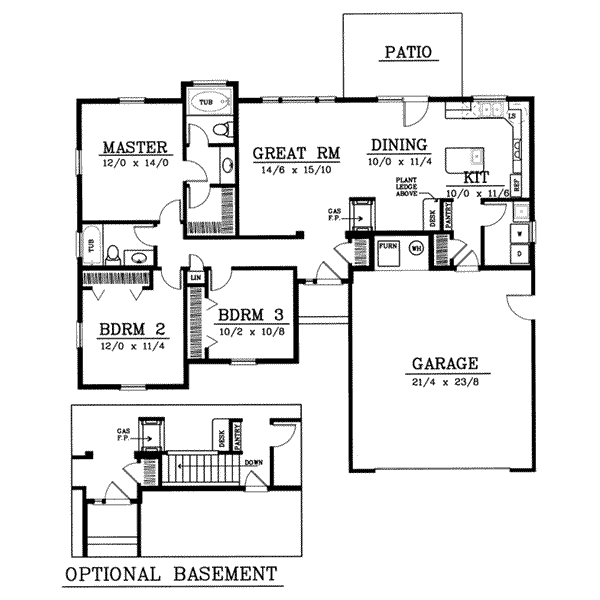 Traditional Floor Plan - Main Floor Plan #93-101