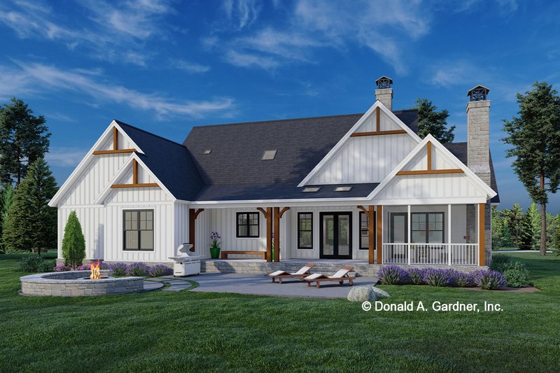 Architectural House Design - Exterior - Rear Elevation for Farmhouse House Plan #929-1146 - 3 bed, 2.5 bath