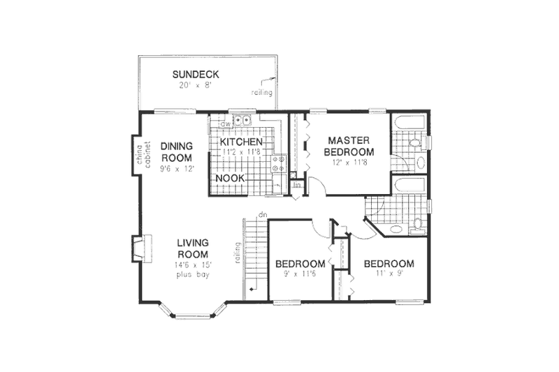 Home Plan - Floor Plan - Main Floor for Traditional House Plan #18-9231 - 4 bed, 2 bath