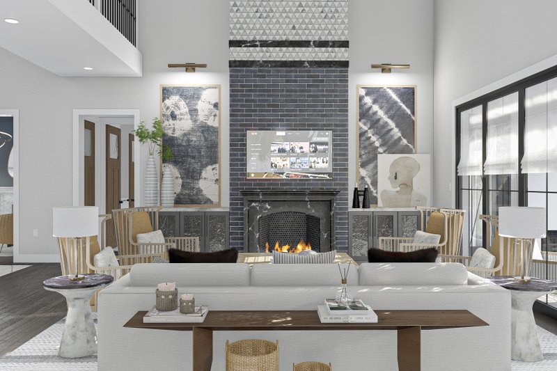 House Design - Interior - Family Room for Farmhouse House Plan #455-234 - 4 bed, 3.5 bath