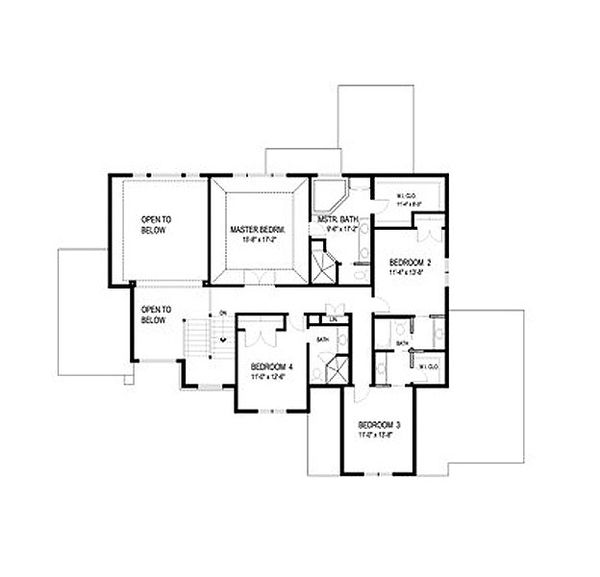 Traditional Floor Plan - Upper Floor Plan #56-594